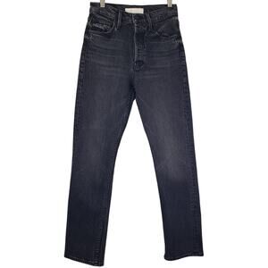 MOTHER SUPERIOR The Tomcat Ankle Button Fly Jeans Black Med-Wash Women's Size 25